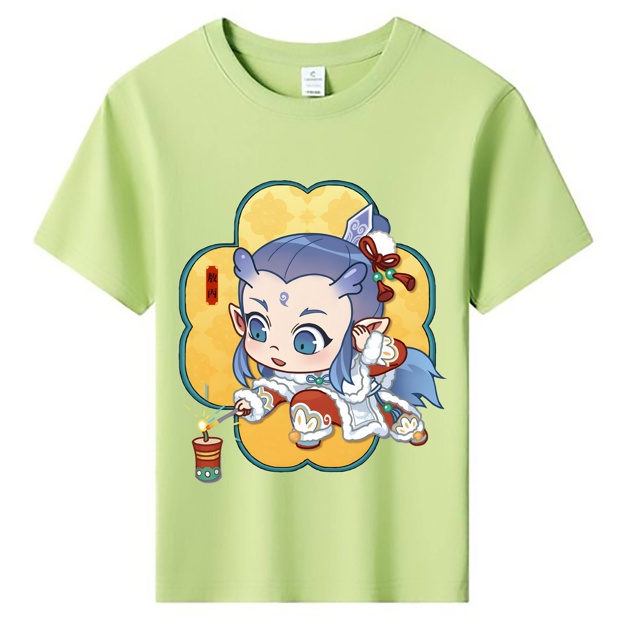 （画像用） Ne Zha 2 ナタ 魔童の大暴れ 綿100％キッズTシャツ（フロントプリント）